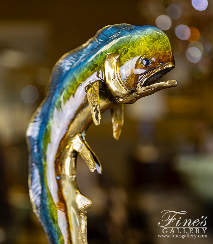 Bronze Statues  - Mahi Mahi Statue In Enameled Bronze - BS-1724